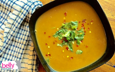 Curry Sweet Potato, Pepper, & Lentil Soup (Vegan, Gluten-Free)